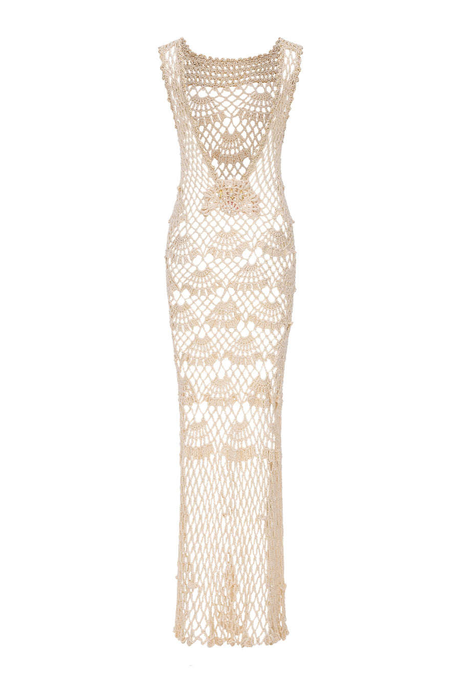 andreeva womens white maxi crochet dress