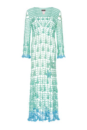 andreeva womens aqua blue crochet cover up