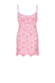 andreeva womens pink mini crochet dress