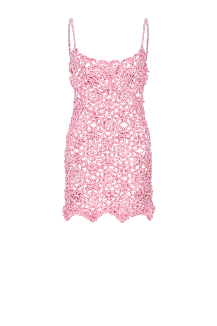 andreeva womens pink mini crochet dress