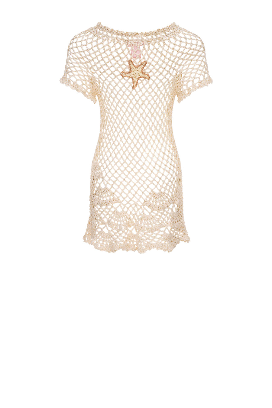 andreeva womens beige crochet top