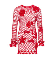 andreeva womens red crochet top