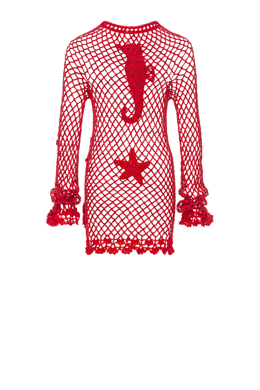 andreeva womens red crochet top
