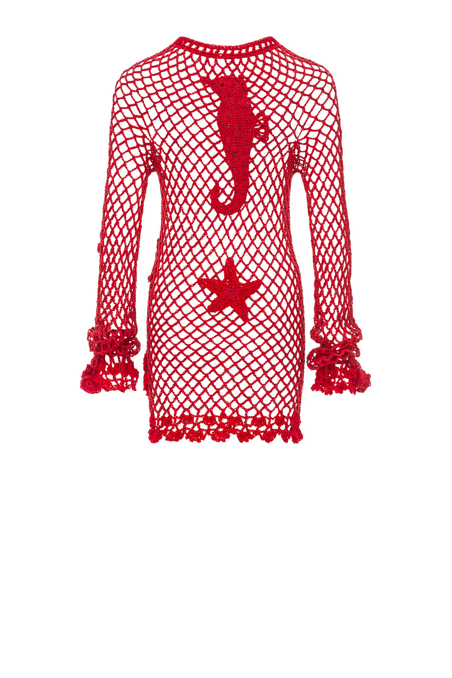 andreeva womens red crochet top cover up