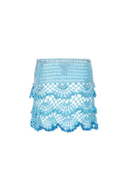andreeva womens mini blue crochet skirt