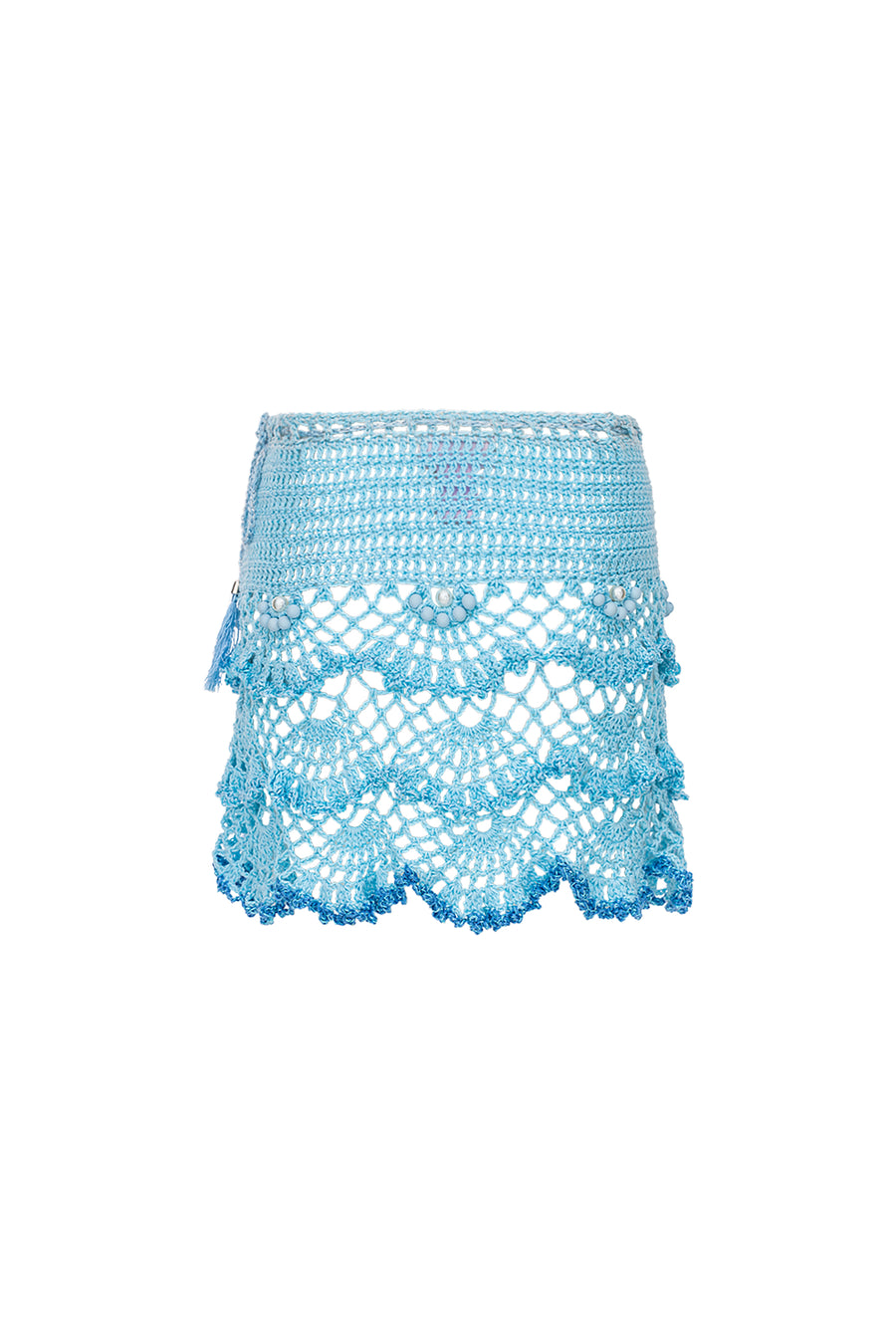 andreeva womens blue crochet mini skirt