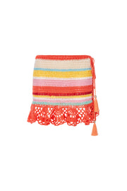 andreeva womens multicolor mini crochet skirt