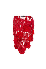 andreeva womens red crochet beach cover up