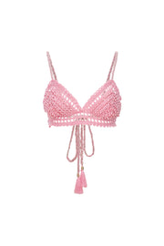 andreeva womens pink crochet bra