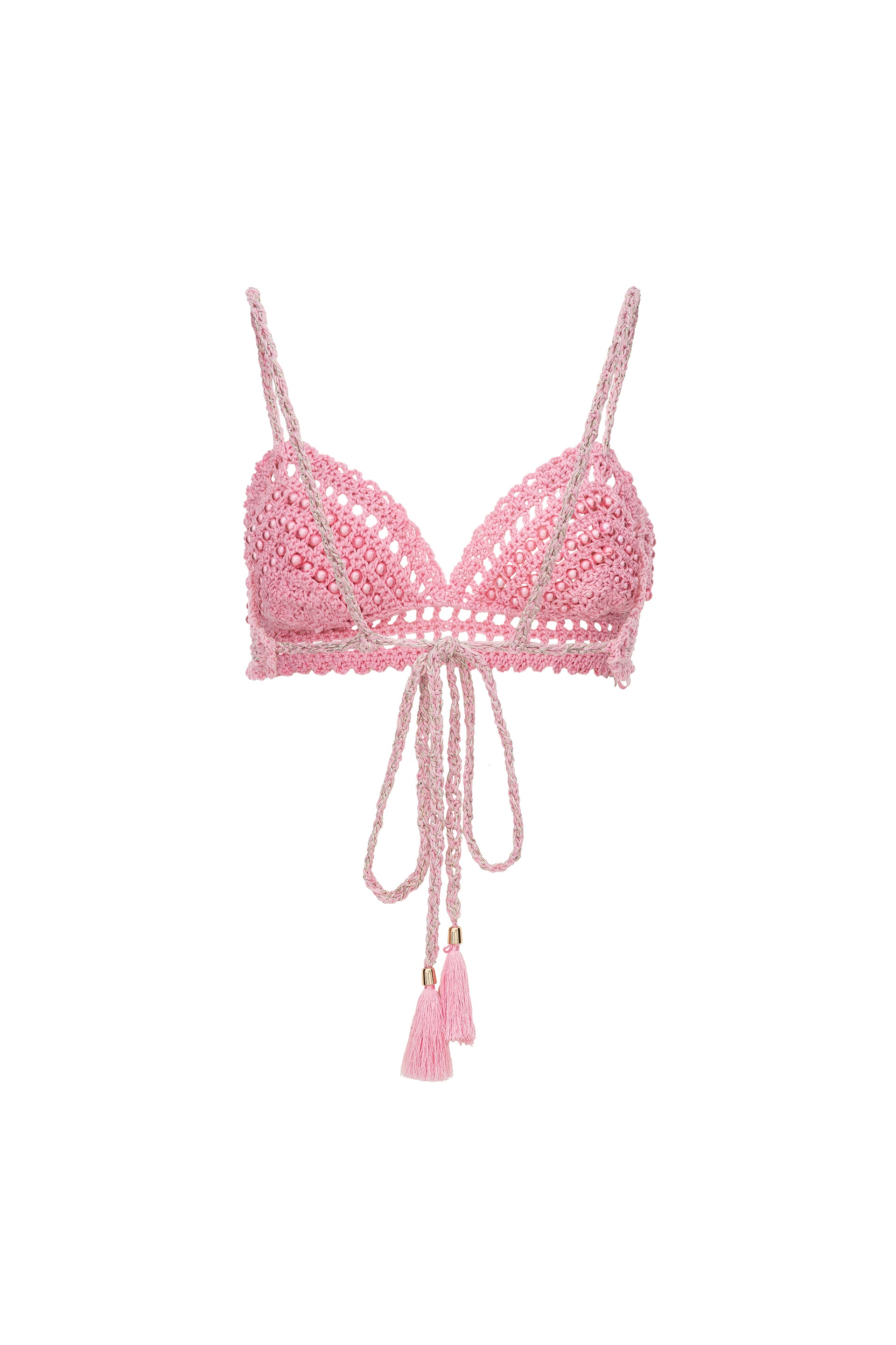 Pink Pearl Handmade Crochet Bra