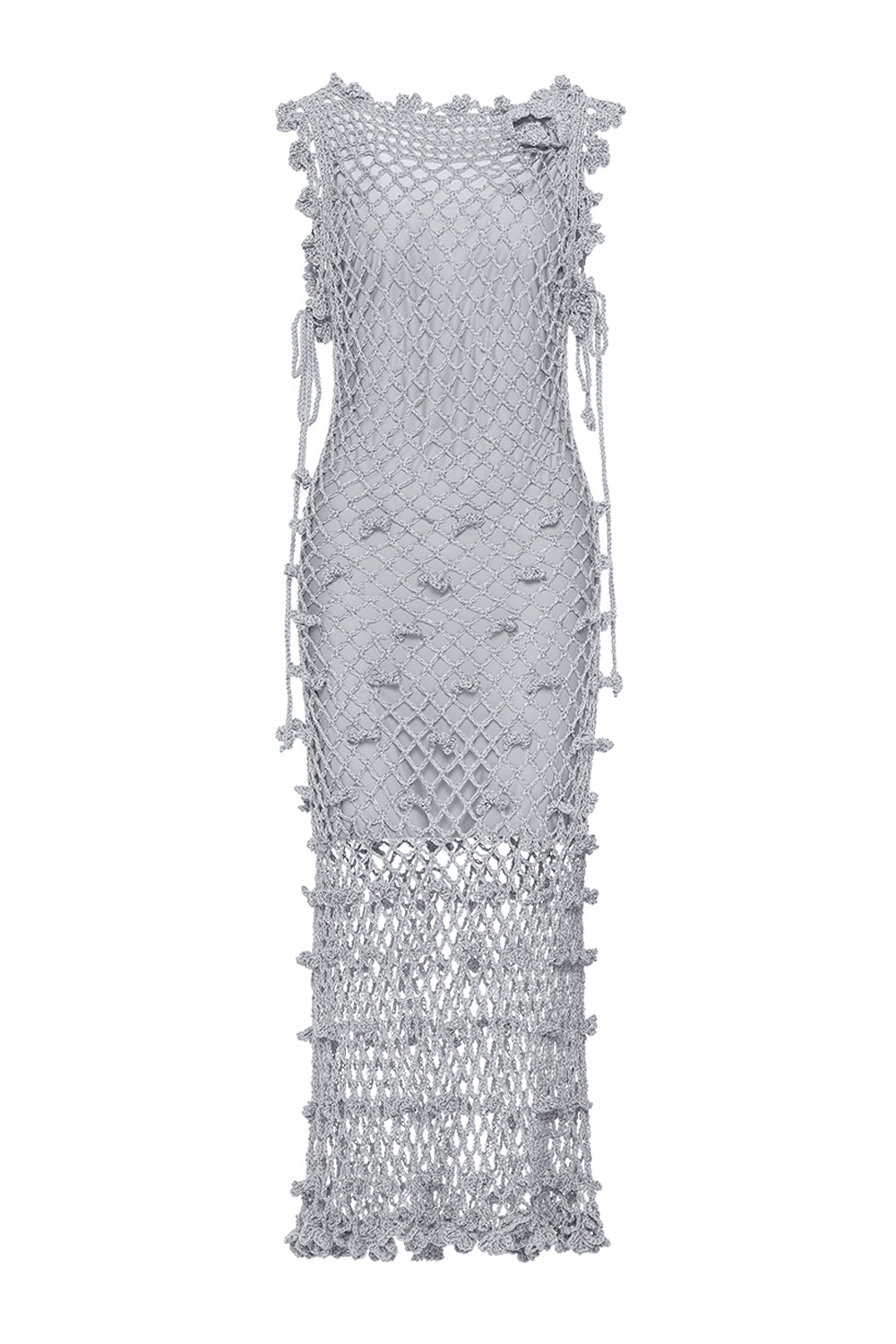 andreeva silver handmade crochet dress