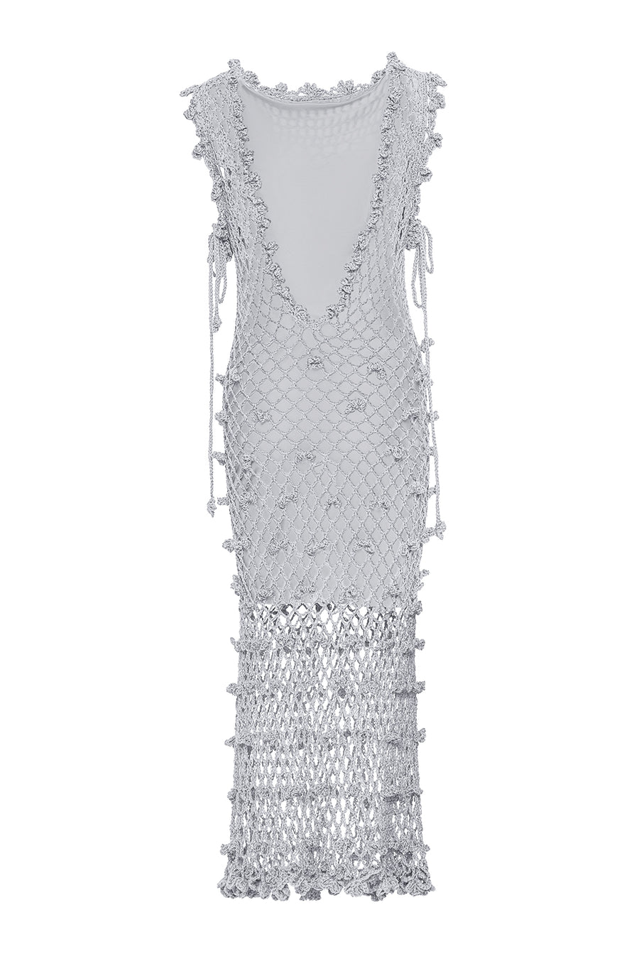 andreeva silver handmade crochet dress