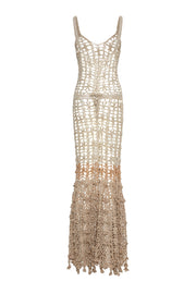 andreeva gold crochet maxi dress