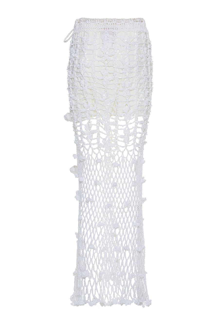 andreeva white crochet skirt