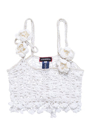 andreeva white crochet top