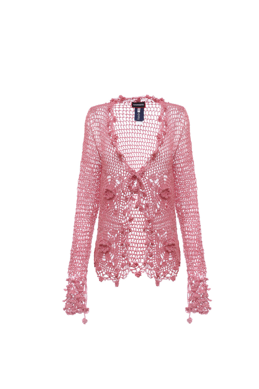 andreeva pink handmade crochet shirt