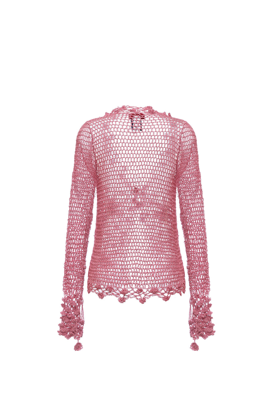 andreeva pink handmade crochet shirt