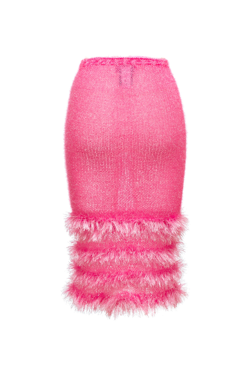 Pink Handmade Knit Skirt With Handmade Knit Details