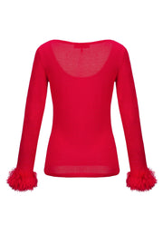 andreeva red knit top