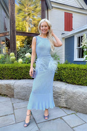 Blue Rose Knit Dress