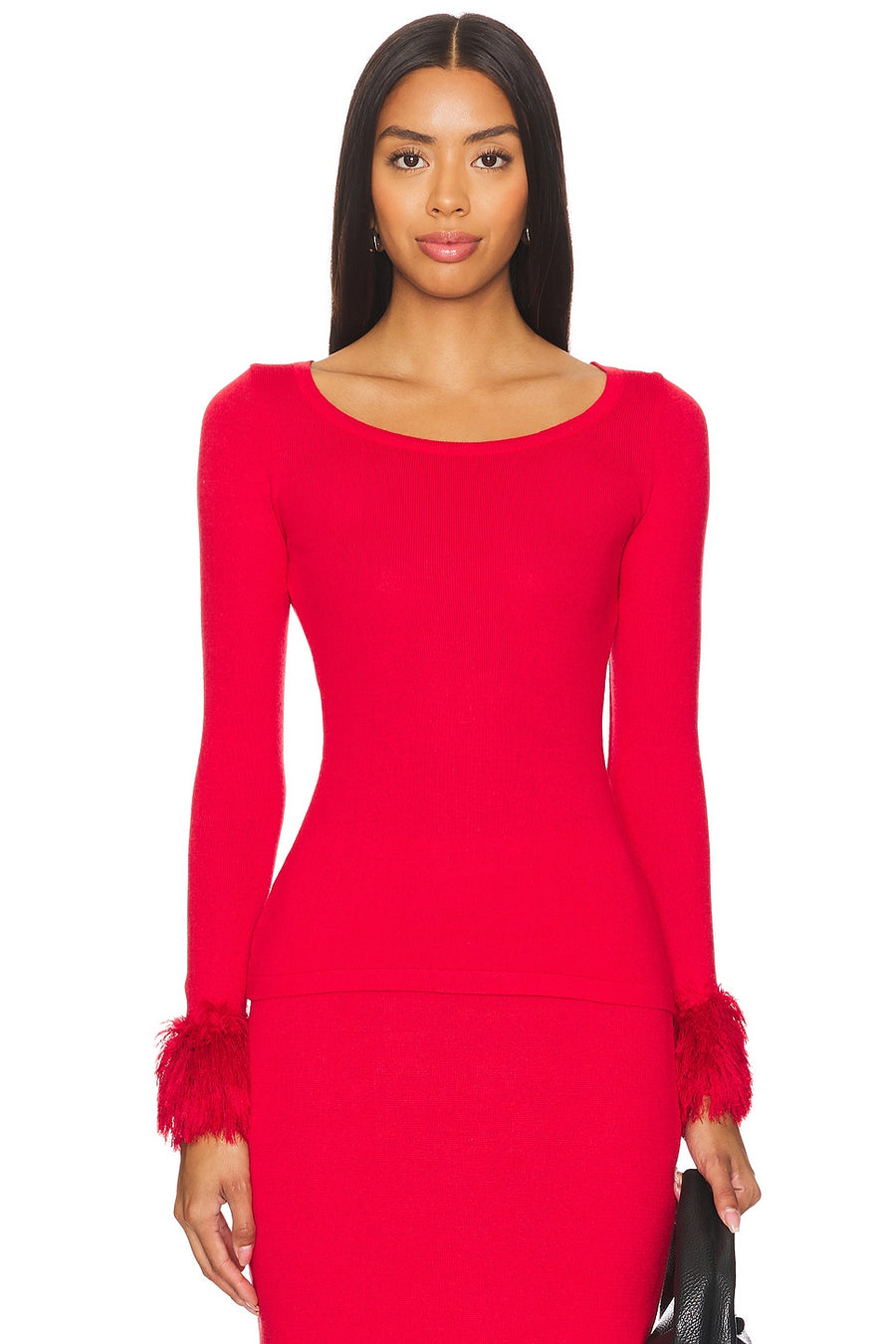 andreeva red knit top