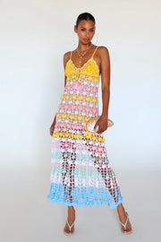 andreeva maxi multicolor crochet dress