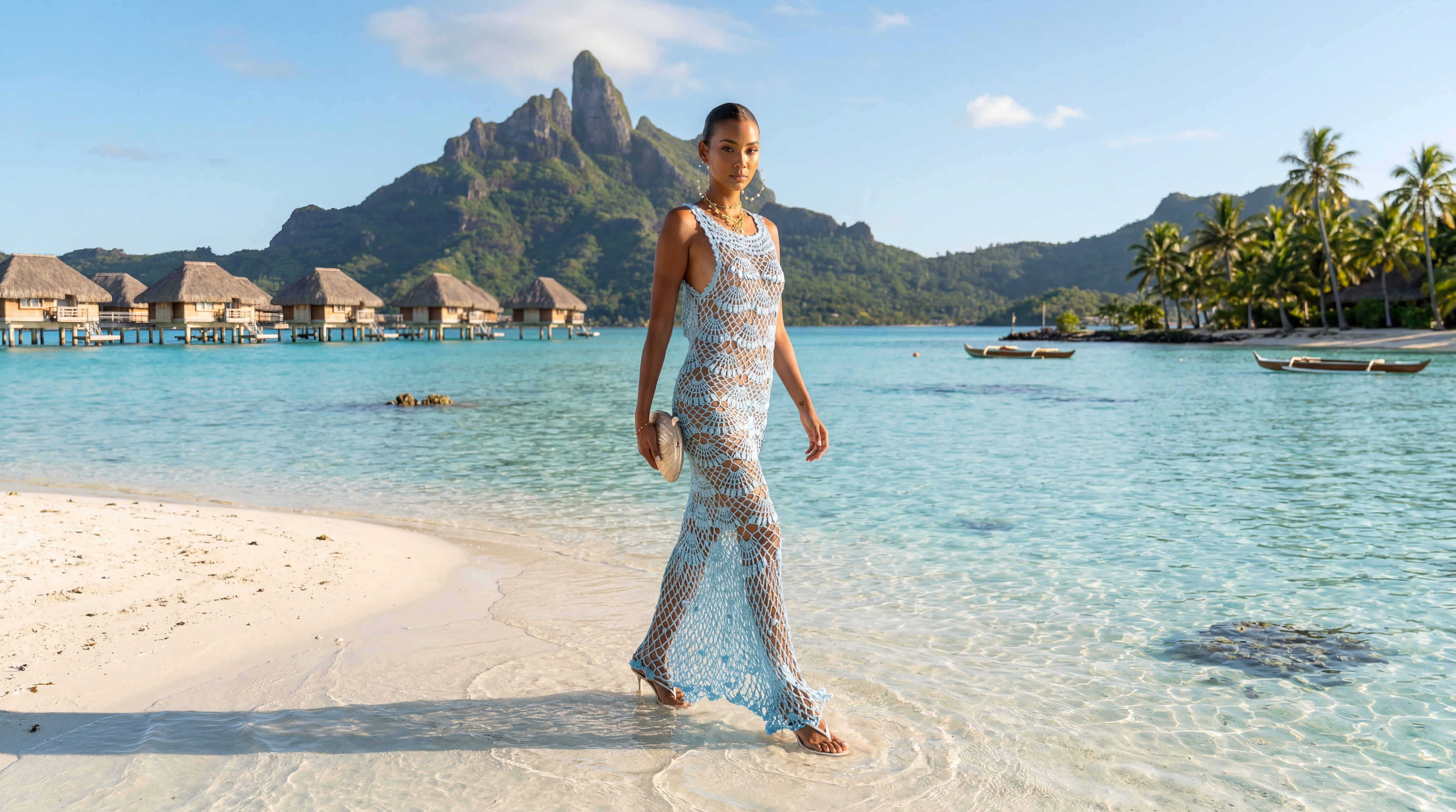 andreeva aqua blue maxi crochet dress