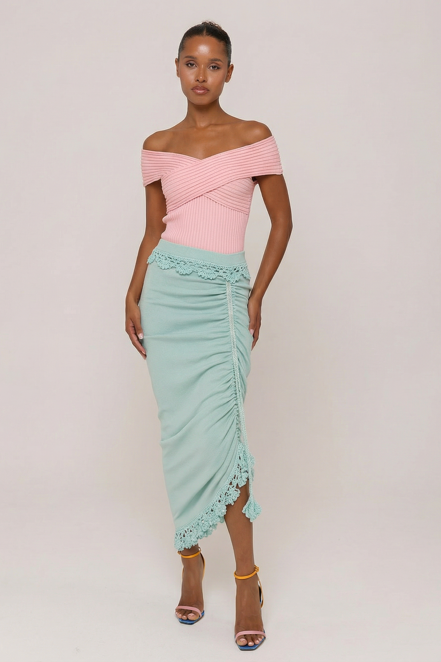 andreeva pink knit top 