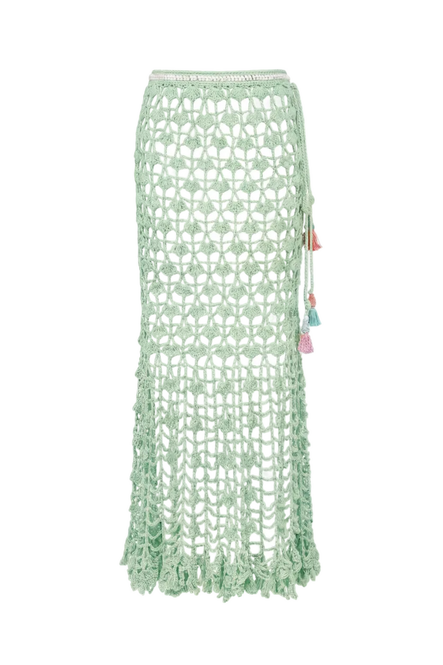 andreeva womens mint crochet midi skirt
