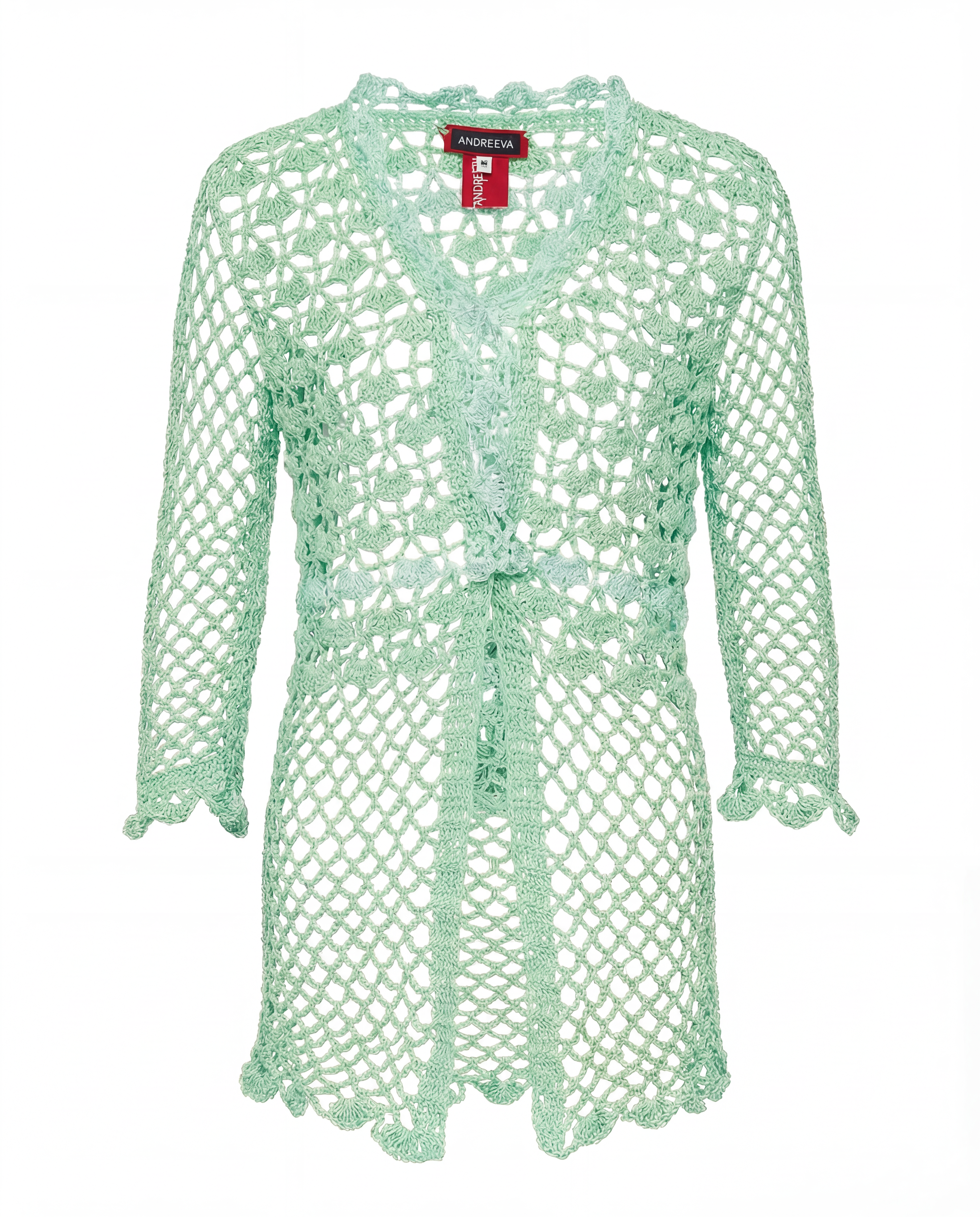 andreeva womens crochet mint shirt