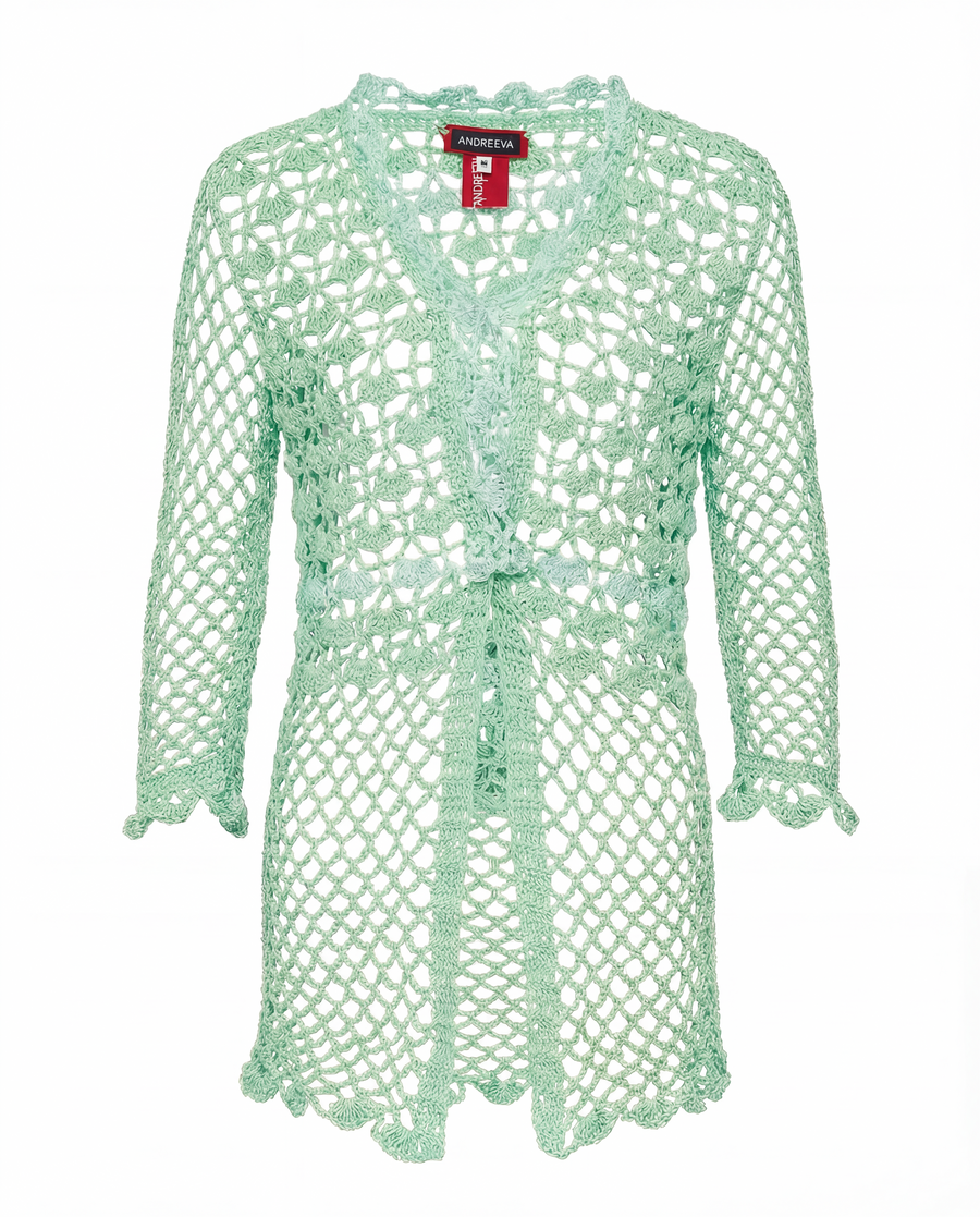 andreeva womens crochet mint shirt
