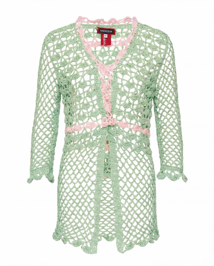 andreeva womens mint crochet shirt