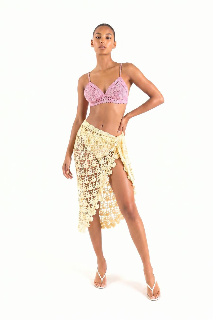 andreeva womens pink crochet bra