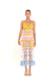 andreeva womens maxi multicolor crochet dress