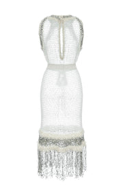 andreeva white handmade knit dress