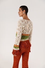 andreeva women's crochet wide pants
