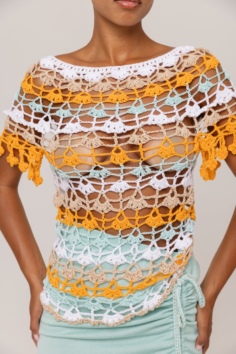 andreeva womens multicolor handmade crochet top