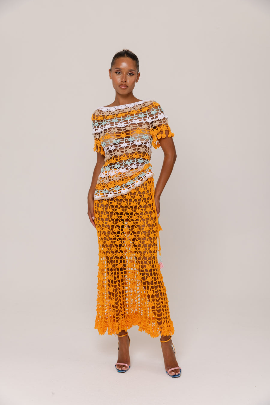 andreeva womens multicolor handmade crochet top