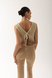 andreeva gold crochet top