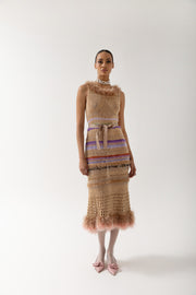 andreeva brown handmade knit dress