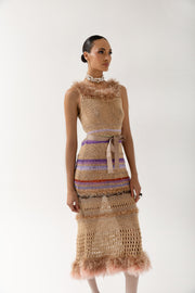 andreeva brown handmade knit dress