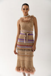 andreeva brown handmade knit dress