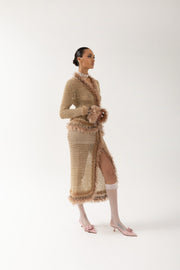 andreeva brown handmade knit skirt