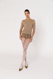 andreeva womens brown knit top
