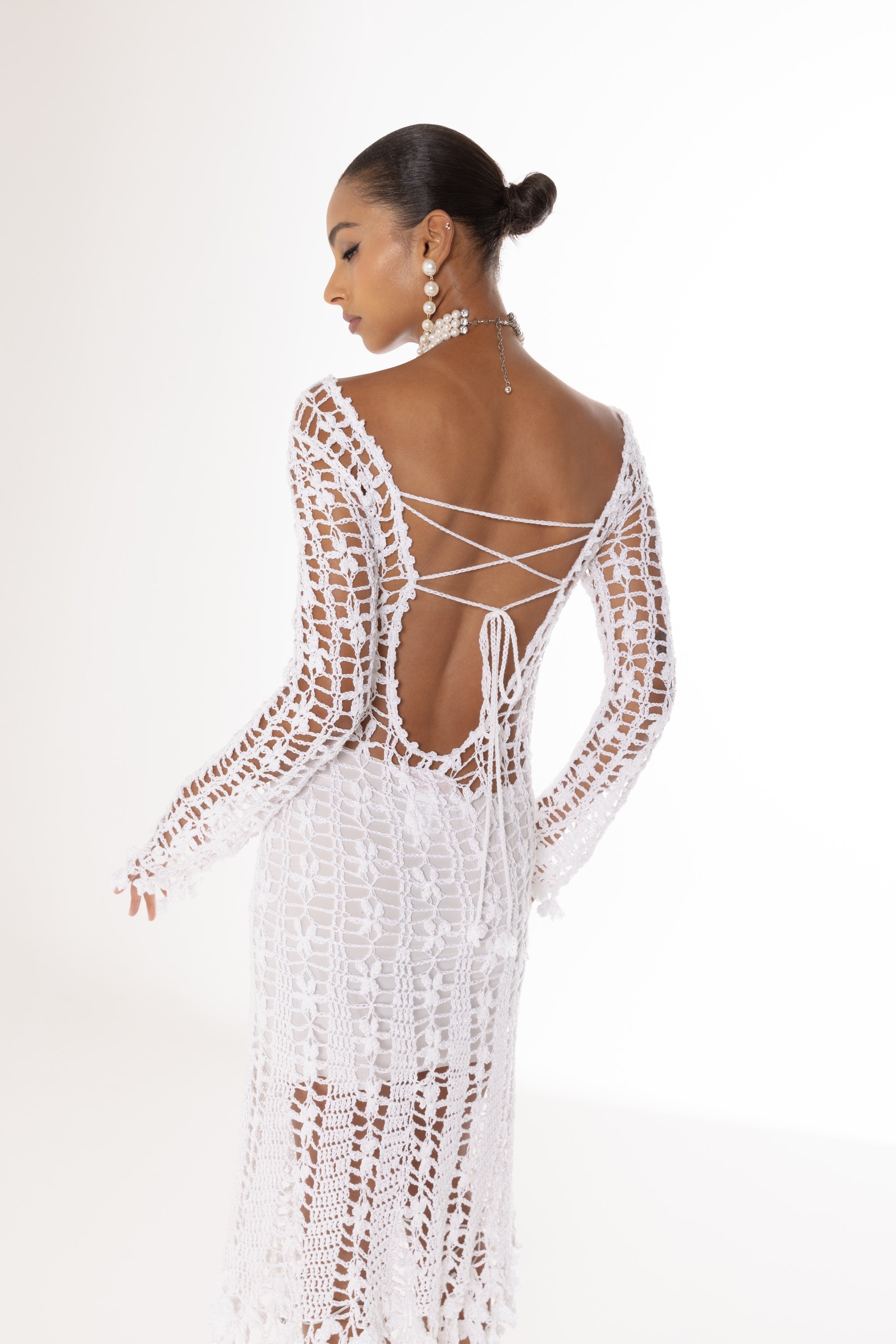 andreeva white crochet dress