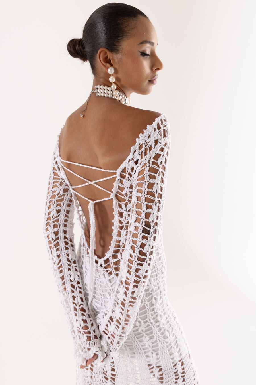 andreeva white crochet dress