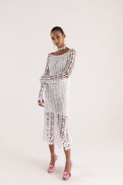 andreeva white crochet dress