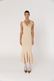 andreeva womens beige knit dress