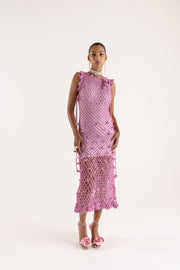 andreeva pink handmade knit dress