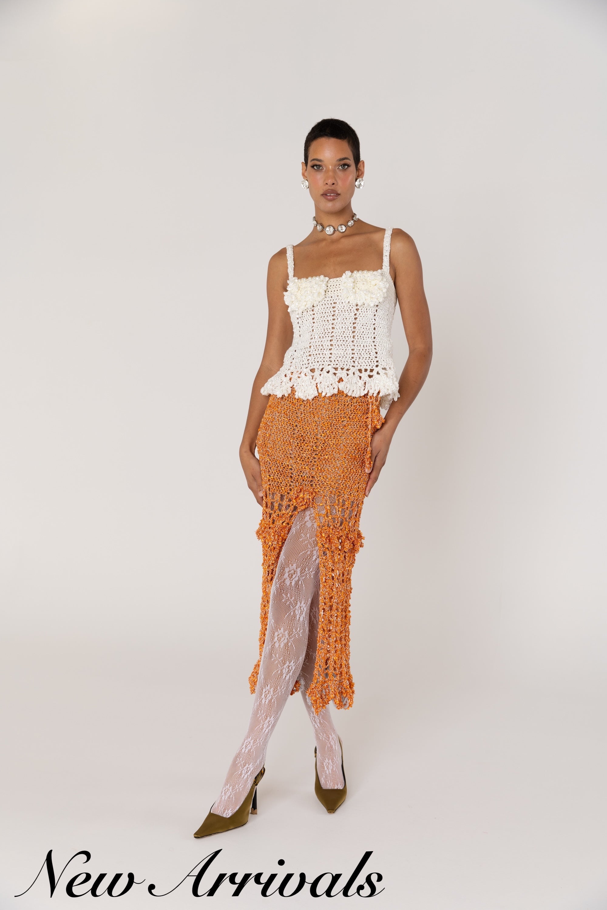 andreeva white crochet top